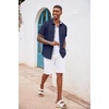 image:imageCOOFANDY Mens Button Down Shirts Short Sleeve Casual Summer Beach Vacation Wedding Shirt with PocketNavy Blue