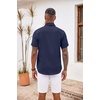 image:imageCOOFANDY Mens Button Down Shirts Short Sleeve Casual Summer Beach Vacation Wedding Shirt with PocketNavy Blue