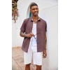 image:imageCOOFANDY Mens Button Down Shirts Short Sleeve Casual Summer Beach Vacation Wedding Shirt with PocketRed