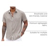 image:imageCOOFANDY Mens Button Down Shirts Short Sleeve Casual Summer Beach Vacation Wedding Shirt with PocketStone