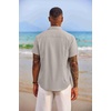 image:imageCOOFANDY Mens Button Down Shirts Short Sleeve Casual Summer Beach Vacation Wedding Shirt with PocketStone