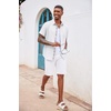 image:imageCOOFANDY Mens Button Down Shirts Short Sleeve Casual Summer Beach Vacation Wedding Shirt with PocketWhite