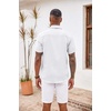 image:imageCOOFANDY Mens Button Down Shirts Short Sleeve Casual Summer Beach Vacation Wedding Shirt with PocketWhite