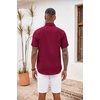 image:imageCOOFANDY Mens Button Down Shirts Short Sleeve Casual Summer Beach Vacation Wedding Shirt with PocketWine Red