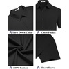 image:imageCOOFANDY Mens Button Down Short Sleeve Shirt Casual Cotton Summer Beach Linen Wedding Shirts with PocketBlack