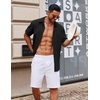 image:imageCOOFANDY Mens Button Down Short Sleeve Shirt Casual Cotton Summer Beach Linen Wedding Shirts with PocketBlack