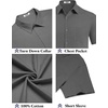 image:imageCOOFANDY Mens Button Down Short Sleeve Shirt Casual Cotton Summer Beach Linen Wedding Shirts with PocketDark Grey