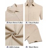 image:imageCOOFANDY Mens Button Down Short Sleeve Shirt Casual Cotton Summer Beach Linen Wedding Shirts with PocketKhaki