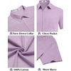 image:imageCOOFANDY Mens Button Down Short Sleeve Shirt Casual Cotton Summer Beach Linen Wedding Shirts with PocketLavender