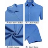 image:imageCOOFANDY Mens Button Down Short Sleeve Shirt Casual Cotton Summer Beach Linen Wedding Shirts with PocketOcean Blue