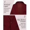 image:imageCOOFANDY Mens Casual Blazer Jacket Slim Fit Sports Coat Business Suit Jackets One ButtonWine Red