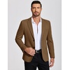 image:imageCOOFANDY Mens Casual Blazer Knit Sport Coat Lightweight Two Button Suit JacketBrown