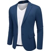 image:imageCOOFANDY Mens Casual Blazer Knit Sport Coat Lightweight Two Button Suit JacketDark Blue