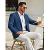 image:imageCOOFANDY Mens Casual Blazer Knit Sport Coat Lightweight Two Button Suit JacketDark Blue