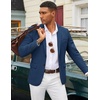 image:imageCOOFANDY Mens Casual Blazer Knit Sport Coat Lightweight Two Button Suit JacketDark Blue