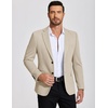 image:imageCOOFANDY Mens Casual Blazer Knit Sport Coat Lightweight Two Button Suit JacketLight Khaki