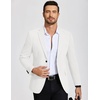 image:imageCOOFANDY Mens Casual Blazer Knit Sport Coat Lightweight Two Button Suit JacketWhite