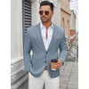 image:imageCOOFANDY Mens Casual Blazer Regular Fit Lightweight Two Button Sport Coat Suit JacketLight Blue