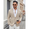 image:imageCOOFANDY Mens Casual Blazer Regular Fit Lightweight Two Button Sport Coat Suit JacketLight Khaki