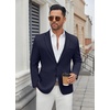 image:imageCOOFANDY Mens Casual Blazer Regular Fit Lightweight Two Button Sport Coat Suit JacketNavy Blue