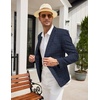 image:imageCOOFANDY Mens Casual Blazer Slim Fit Sport Coat Lightweight Two Button Suit JacketsPlaid Blazer Navy Blue