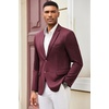 image:imageCOOFANDY Mens Casual Blazer Slim Fit Suit Jacket Lightweight Knit Sport Coat Two Button Blazer JacketBurgundy