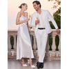 image:imageCOOFANDY Mens Casual Blazer Slim Fit Suit Jacket Lightweight Knit Sport Coat Two Button Blazer JacketWhite