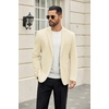 image:imageCOOFANDY Mens Casual Blazer Slim Fit Suit Jackets Two Button Lightweight Knit Sport CoatBeige