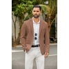 image:imageCOOFANDY Mens Casual Blazer Slim Fit Suit Jackets Two Button Lightweight Knit Sport CoatBrown