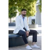 image:imageCOOFANDY Mens Casual Blazer Slim Fit Suit Jackets Two Button Lightweight Knit Sport CoatWhite