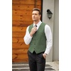 image:imageCOOFANDY Mens Casual Business Vests Lightweight Waistcoat Slim Fit Suit VestArmy Green