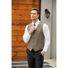 image:imageCOOFANDY Mens Casual Business Vests Lightweight Waistcoat Slim Fit Suit VestBrown