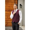 image:imageCOOFANDY Mens Casual Business Vests Lightweight Waistcoat Slim Fit Suit VestBurgundy