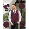 image:imageCOOFANDY Mens Casual Business Vests Lightweight Waistcoat Slim Fit Suit VestBurgundy