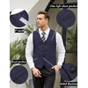 image:imageCOOFANDY Mens Casual Business Vests Lightweight Waistcoat Slim Fit Suit VestNavy Blue