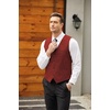 image:imageCOOFANDY Mens Casual Business Vests Lightweight Waistcoat Slim Fit Suit VestWine Red