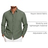 image:imageCOOFANDY Mens Casual Button Down Shirt Untucked Long Sleeve Stretch Denim Dress ShirtArmy Green