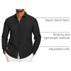image:imageCOOFANDY Mens Casual Button Down Shirt Untucked Long Sleeve Stretch Denim Dress ShirtBlack