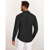 image:imageCOOFANDY Mens Casual Button Down Shirt Untucked Long Sleeve Stretch Denim Dress ShirtBlack