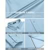 image:imageCOOFANDY Mens Casual Button Down Shirt Untucked Long Sleeve Stretch Denim Dress ShirtClear Blue