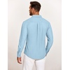 image:imageCOOFANDY Mens Casual Button Down Shirt Untucked Long Sleeve Stretch Denim Dress ShirtClear Blue