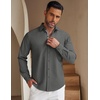 image:imageCOOFANDY Mens Casual Button Down Shirt Untucked Long Sleeve Stretch Denim Dress ShirtDark Grey