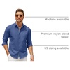 image:imageCOOFANDY Mens Casual Button Down Shirt Untucked Long Sleeve Stretch Denim Dress ShirtDenim Blue