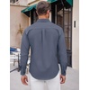 image:imageCOOFANDY Mens Casual Button Down Shirt Untucked Long Sleeve Stretch Denim Dress ShirtDusty Blue