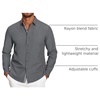 image:imageCOOFANDY Mens Casual Button Down Shirt Untucked Long Sleeve Stretch Denim Dress ShirtGrey