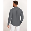 image:imageCOOFANDY Mens Casual Button Down Shirt Untucked Long Sleeve Stretch Denim Dress ShirtGrey
