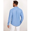 image:imageCOOFANDY Mens Casual Button Down Shirt Untucked Long Sleeve Stretch Denim Dress ShirtLight Blue