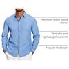 image:imageCOOFANDY Mens Casual Button Down Shirt Untucked Long Sleeve Stretch Denim Dress ShirtLight Blue