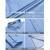 image:imageCOOFANDY Mens Casual Button Down Shirt Untucked Long Sleeve Stretch Denim Dress ShirtLight Blue