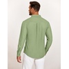 image:imageCOOFANDY Mens Casual Button Down Shirt Untucked Long Sleeve Stretch Denim Dress ShirtLight Green
